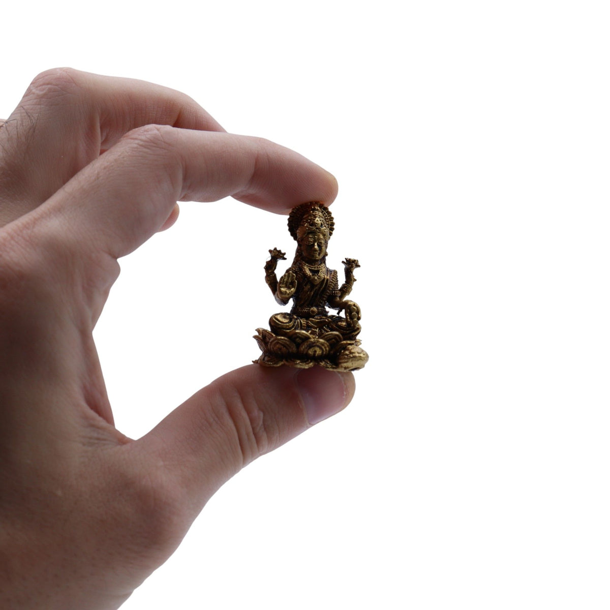 Statuette Lakshmi en Laiton — Miniature — 37 mm - photo 3
