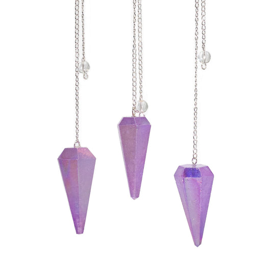 Pendule Quartz Aurora Violet 6 Faces — 4 cm