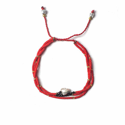 Bracelet Temple String Cœur Rouge - Amour & Paix Intérieure