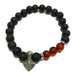 Bracelet en pierre de lave - Cornaline