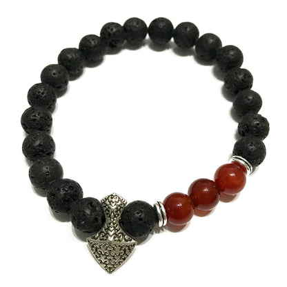 Bracelet en pierre de lave - Cornaline