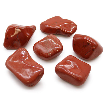 Sachet de 6 grosses pierres roulées d'Afrique - Jaspe Rouge
