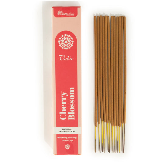 Boîte d'encens Aromatika Vedic fleur de cerisier rose et ses bâtonnets