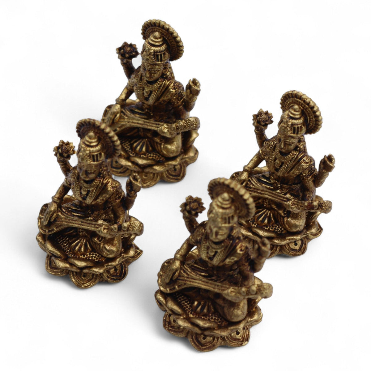 Statuette Saraswati en Laiton — Miniature — 5 cm - photo 6