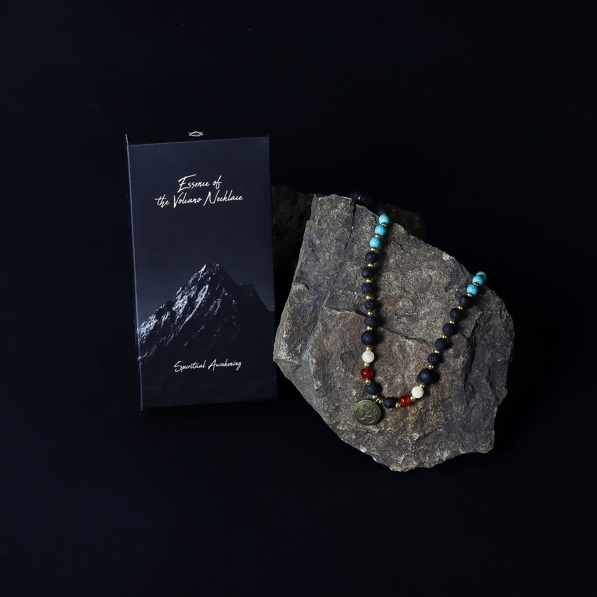 Collier Pierre de Lave & Pendentif Om - Éveil Spirituel – photo 4