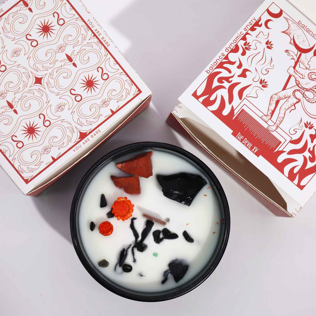 Bougie aux Cristaux Jaspe Rouge & Agate Noire — Le Diable - photo 5