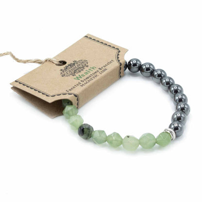 Bracelet magnétique en pierres facettées - Jade