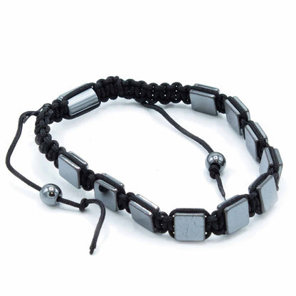 Bracelet Hématite Magnétique Shamballa - Cubes Noirs Unisexe – photo 2