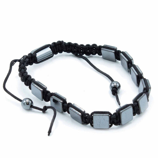 Bracelet Hématite Magnétique Shamballa - Cubes Noirs Unisexe – photo 2