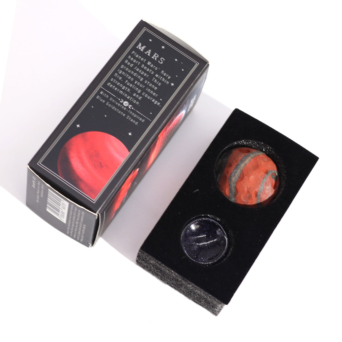 Planète en Jaspe Rouge sur support pierre du soleil (40 mm) - photo 2