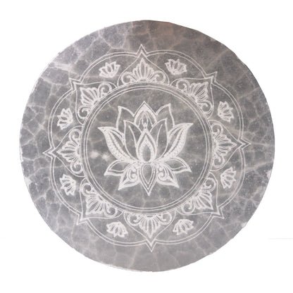 Assiette Sélénite Lotus Mandala 10cm - Purification