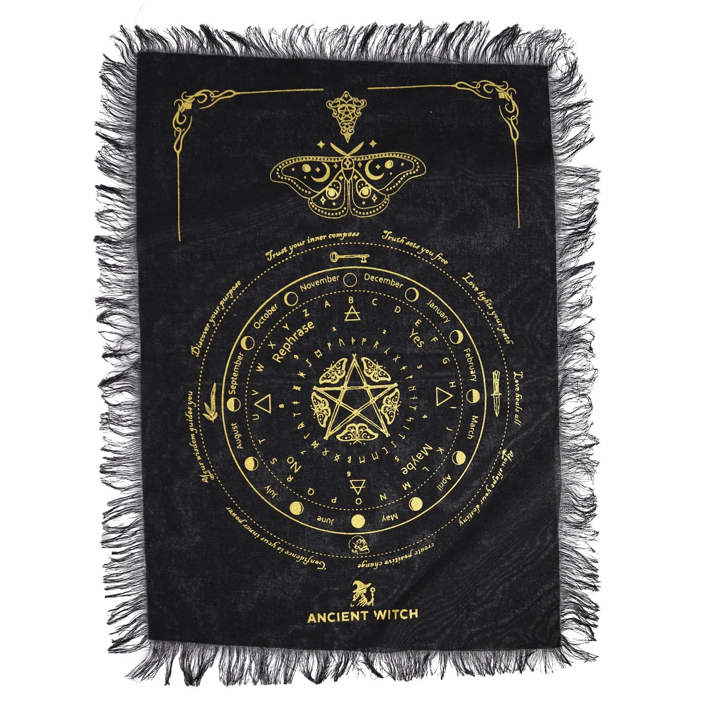 Tissu de Divination Papillon Noir & Or — Pendule – photo 2