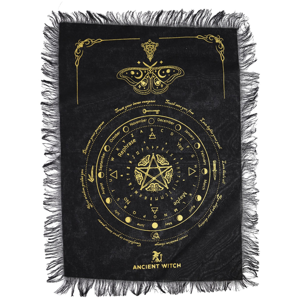 Tissu de Divination Papillon Noir & Or — Pendule – photo 2