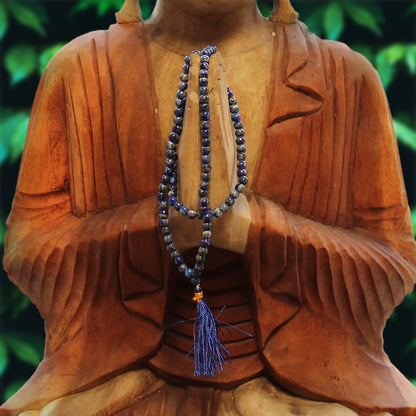 Mala bouddhiste 108 perles - Lapis-Lazuli - photo 3