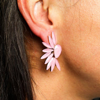 Boucles d'oreilles Ailes d'Ange - Verre Rose Vintage – photo 4