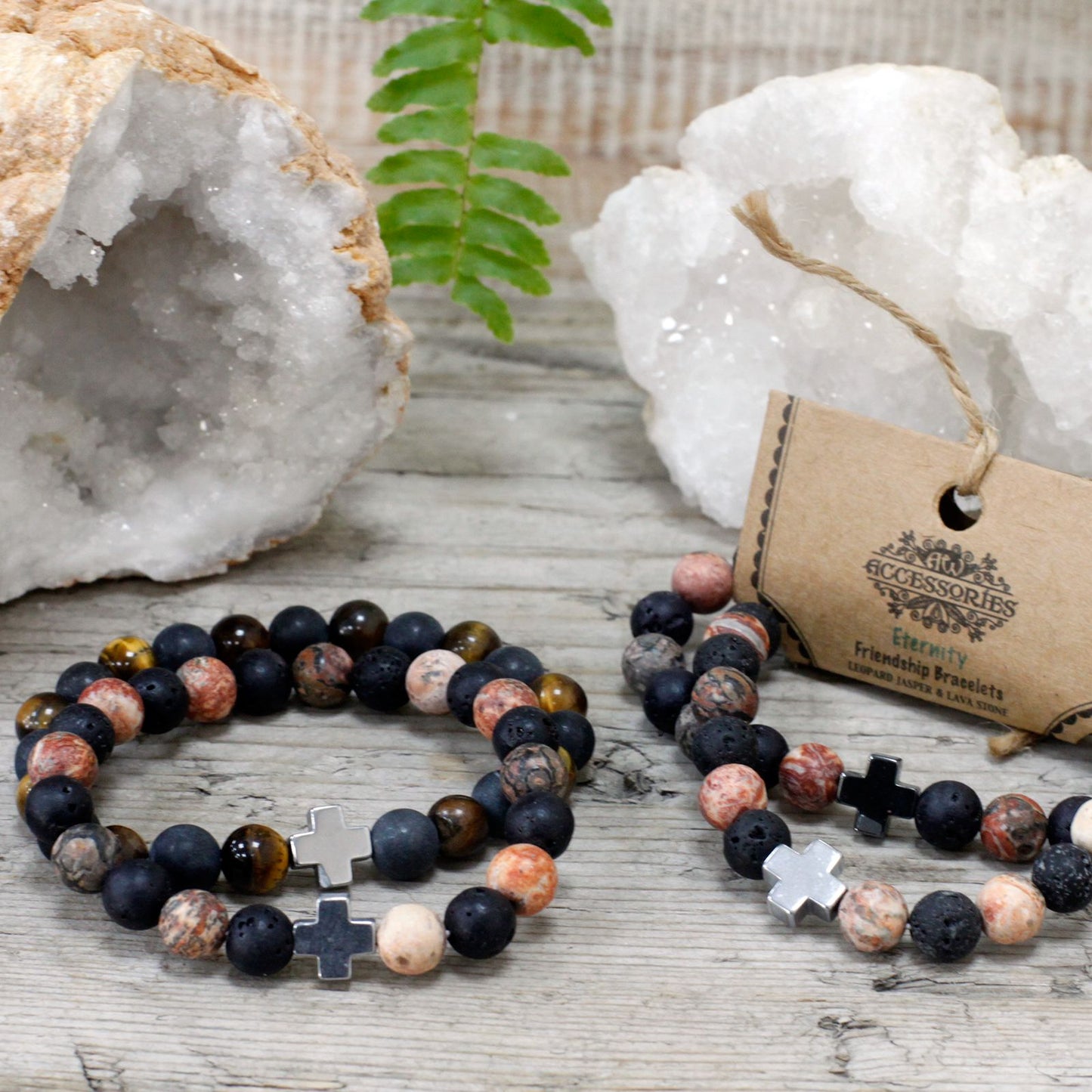 Lot de 2 bracelets d'amitié - Jaspe Léopard - photo 8