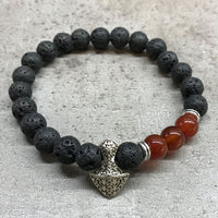 Bracelet en pierre de lave - Cornaline - photo 2