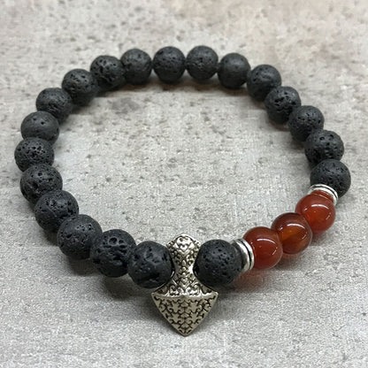 Bracelet en pierre de lave - Cornaline - photo 2