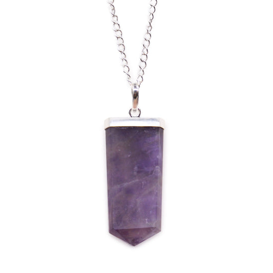 Gemstone Flat Pencil Pendant - Amethyst - photo 2
