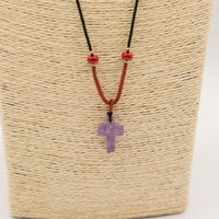 Pendentif sur cordon - Croix - Améthyste - photo 3