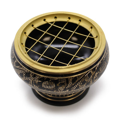 Brûle-Encens Laiton Résines & Cônes - Grille Amovible – photo 3