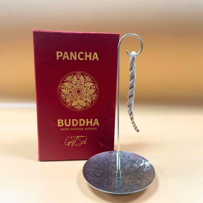Encens Corde Pancha Buddha + Porte-Encens Argenté – photo 5