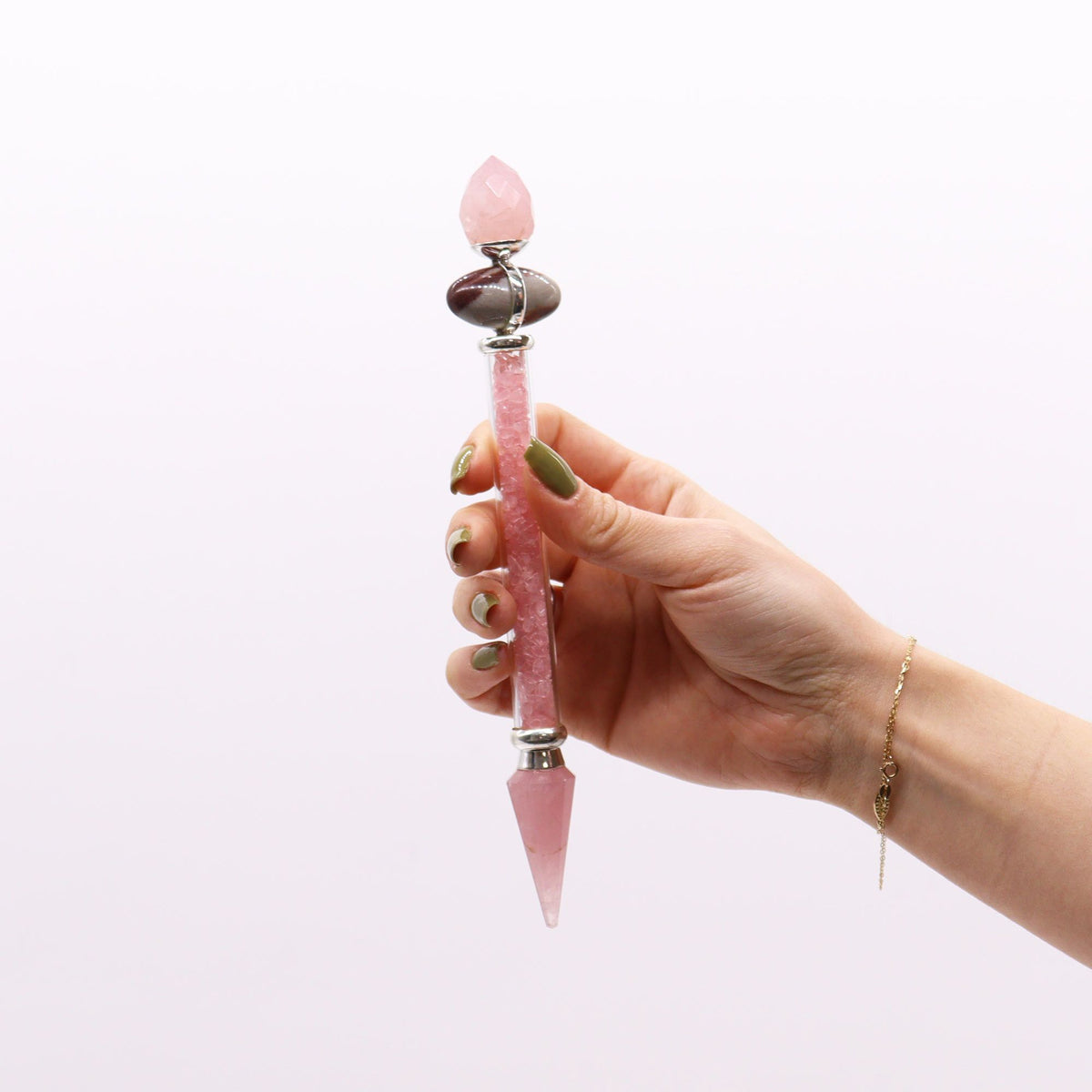 Baguette Shiva Lingam Quartz Rose - Amour & Guérison - photo 2