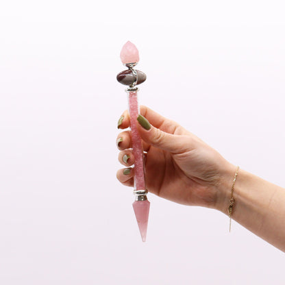 Baguette Shiva Lingam Quartz Rose - Amour & Guérison - photo 2