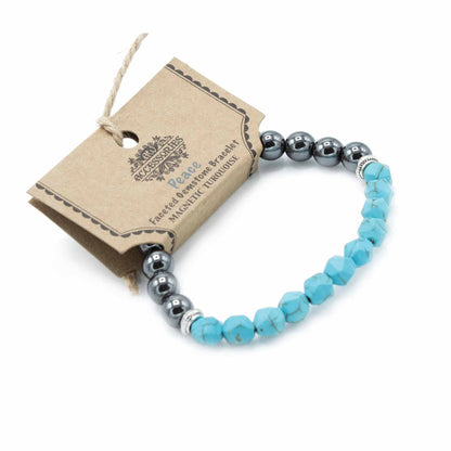 Bracelet Turquoise Facetté - Voyage & Protection