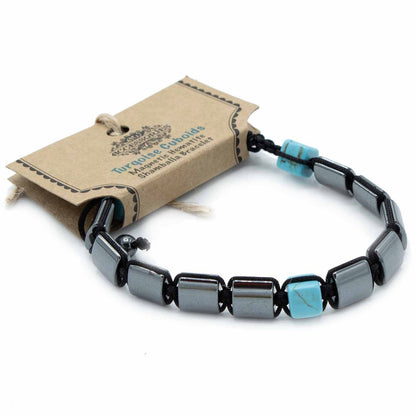 Bracelet Turquoise Hématite - Protection & Voyage