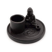 Porte-Encens Bouddha Céramique - Support Bâtons & Cônes
