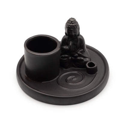 Porte-Encens Bouddha Céramique - Support Bâtons & Cônes