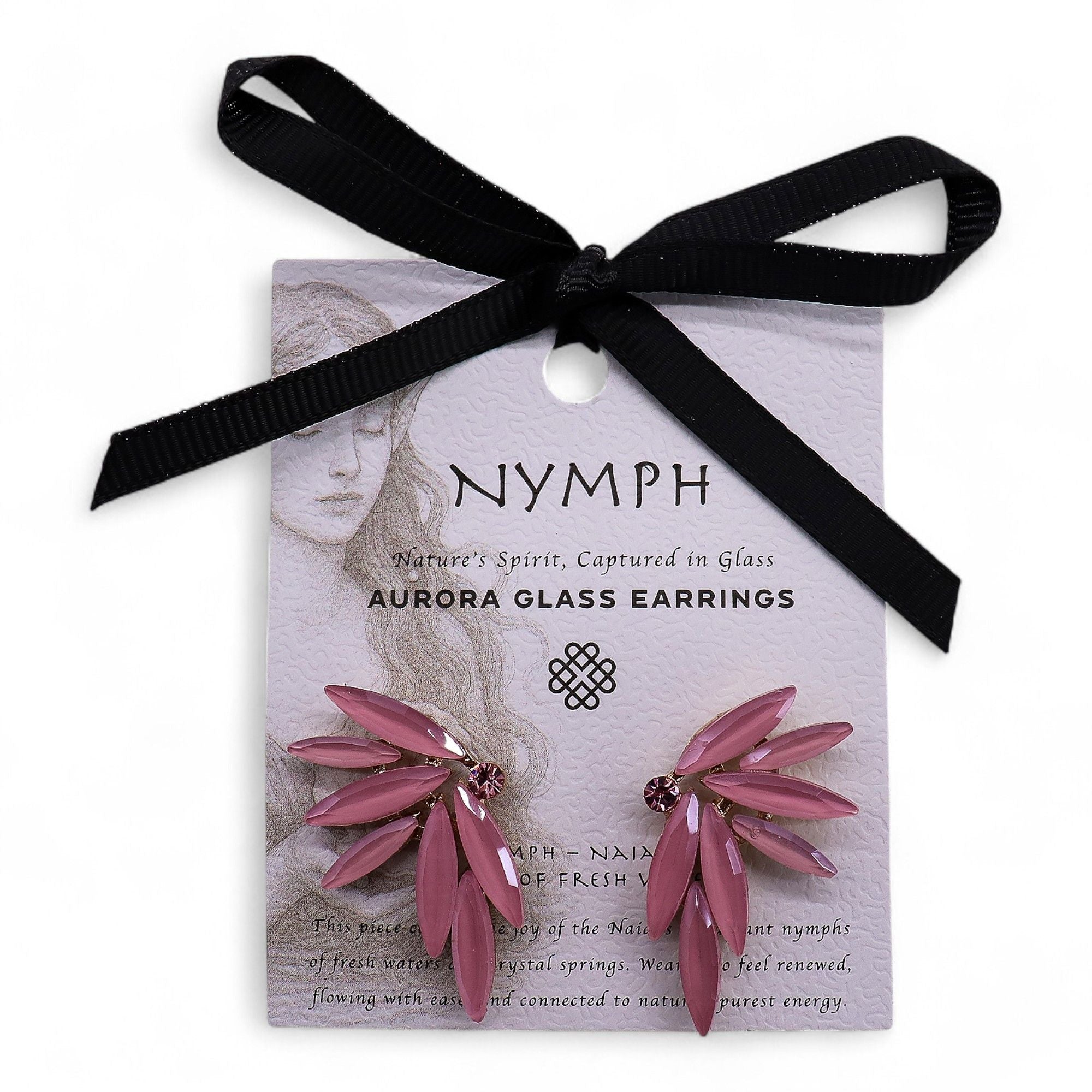 Boucles d'Oreilles Verre Rose Vintage - Fée Naïade – photo 7