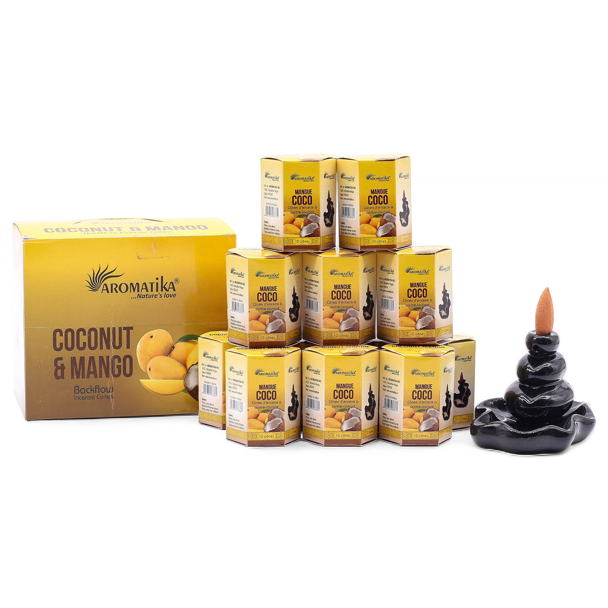 Encens Refoulant Coco Mangue - Lot 10 Cônes Masala – photo 6