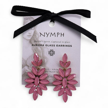 Boucles d'oreilles longues rose poudré - Verre Vintage Élégance – photo 3