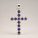 Pendentif Croix Argentée - Pierres Violet Profond