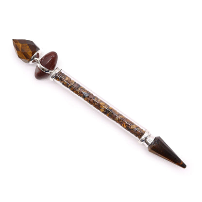 Baguette Shiva Lingam en Œil de Tigre - Courage & Protection