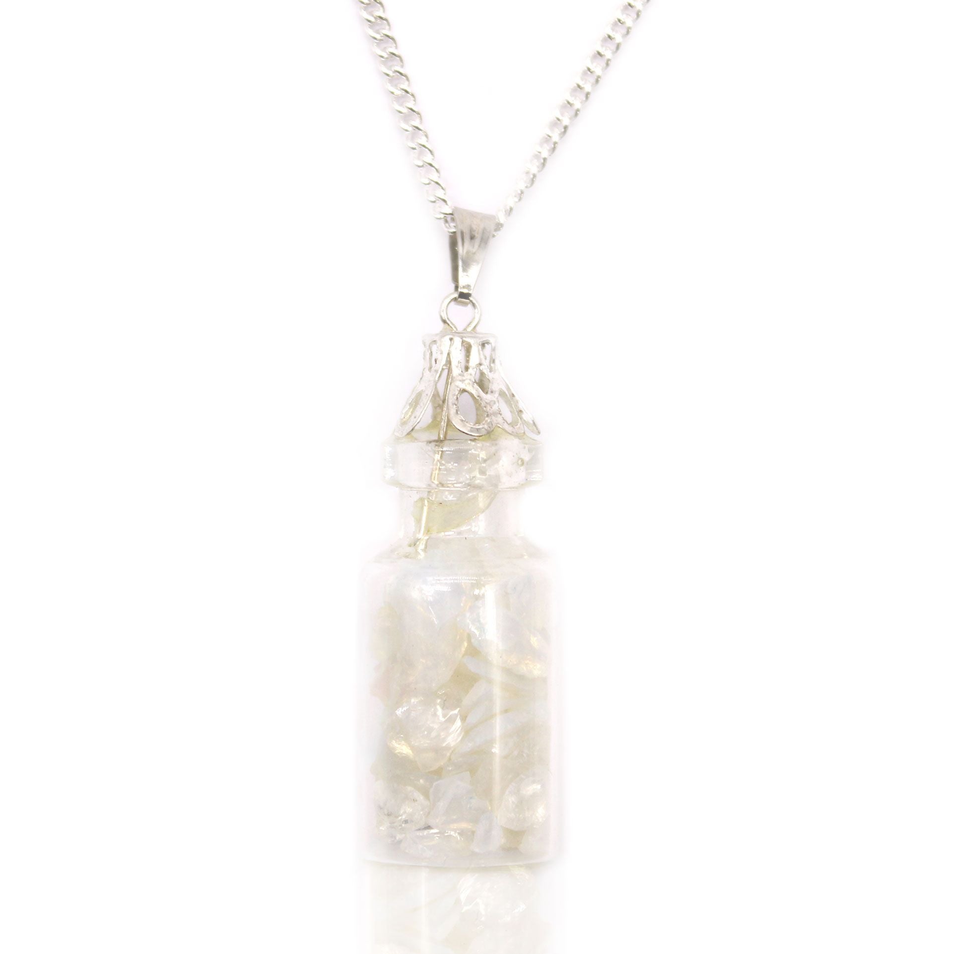 Collier flacon de pierres - Opalite