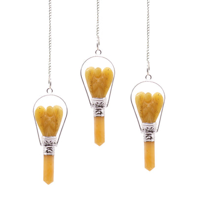 Pendule Ange en Quartz Jaune - Radiesthésie & Divination