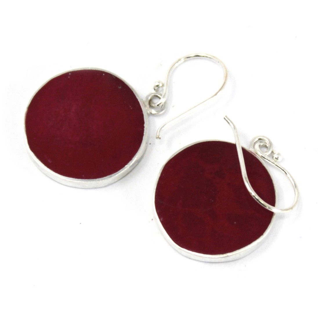 Boucles d'Oreilles Arbre de Vie 15mm - Argenté & Effet Corail – photo 2