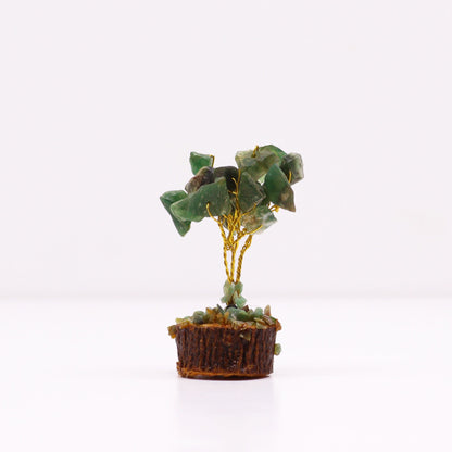 Mini Gemstone Trees On Wood Base - Green Aventurine (15 stones)