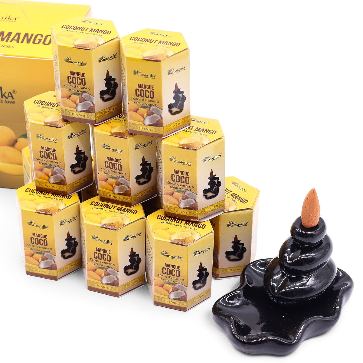 Encens Refoulant Coco Mangue - Lot 10 Cônes Masala – photo 2