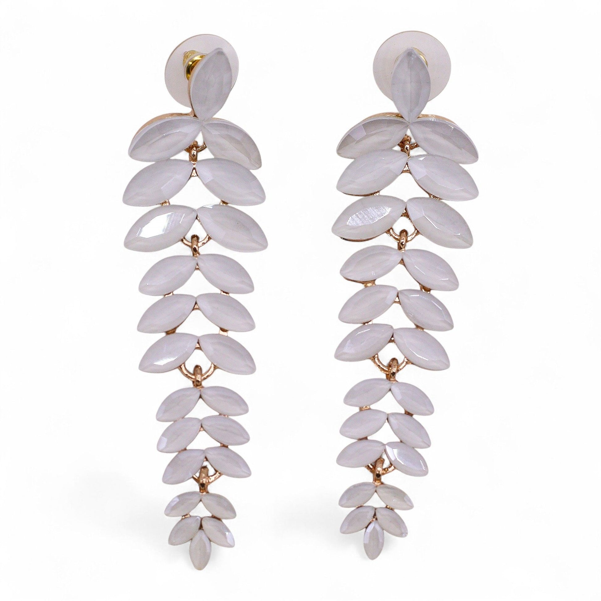 Boucles d'Oreilles Longues Perle Verre Vintage - Dormeuses Élégantes