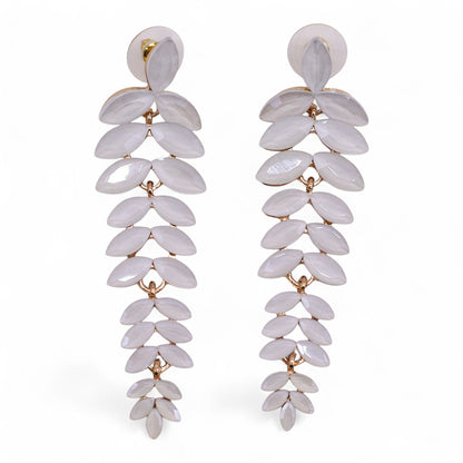 Boucles d'Oreilles Longues Perle Verre Vintage - Dormeuses Élégantes