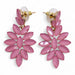 Boucles d'oreilles longues rose poudré - Verre Vintage Élégance