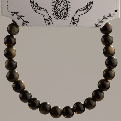 Bracelet Obsidienne Dorée — Perles de 6 mm - photo 5