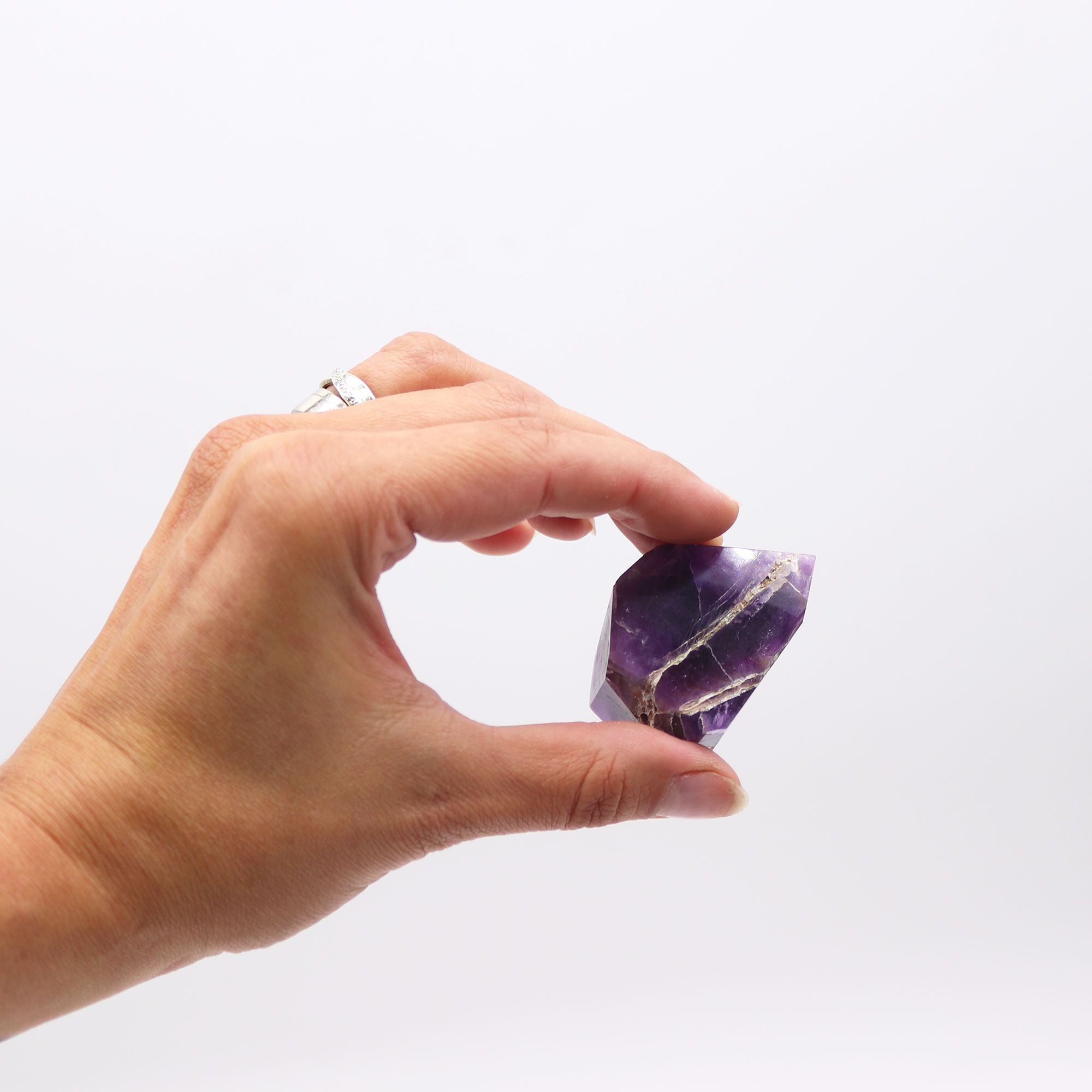 Lot de pointes en Améthyste (6 cm)