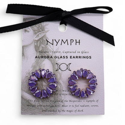 Boucles d'Oreilles Lavande Verre - Cercle Vintage Lilas – photo 3