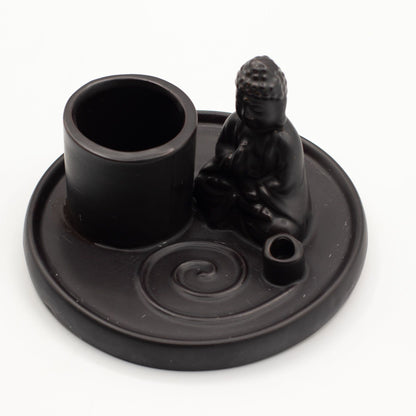 Porte-Encens Bouddha Céramique - Support Bâtons & Cônes – photo 3