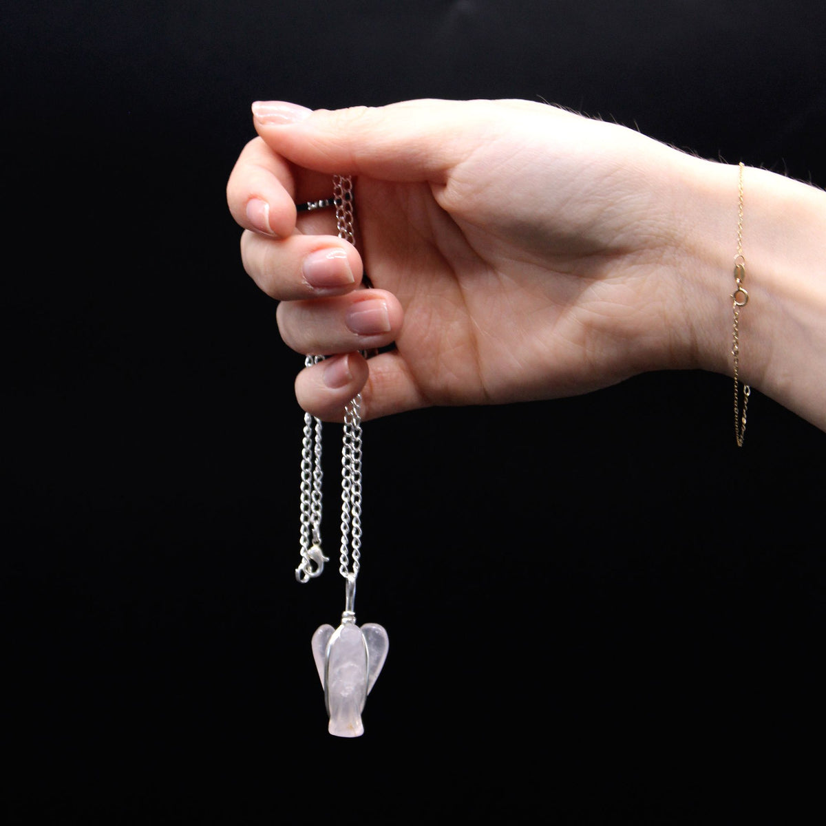 Pendentif Ange Gardien - Quartz Rose - photo 4